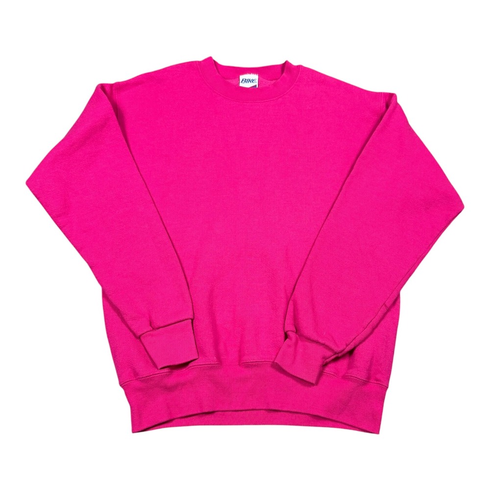 Vintage 90s Bike Blank Pink Cotton Blend Blank Crewneck Sweatshirt Youth‎ XL